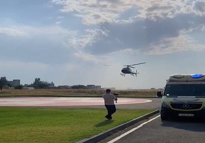 Ermenistan ambulans helikopteri Iğdır'a indi, ağır durumdaki Ermenistan vatandaşını geri götürdü